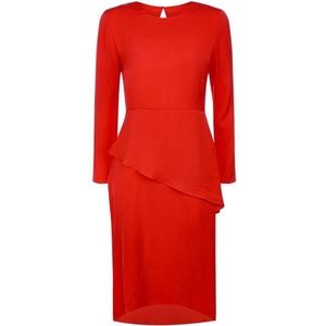 Maje Remania Ruffled Satin Crepe Dress